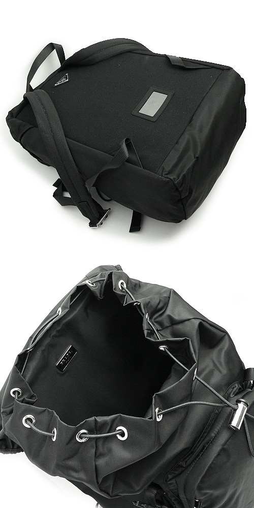 プラダ 偽物 バッグ リュック デイパック アウトドア ナイロン ロゴプレート ブラック V135