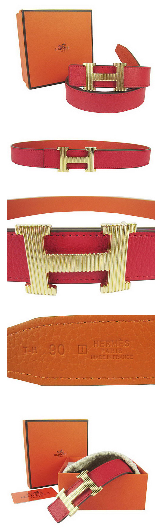 ブランド通販HERMES-エルメス-Belt-406-red-orange-gold激安屋-ブランドコピー