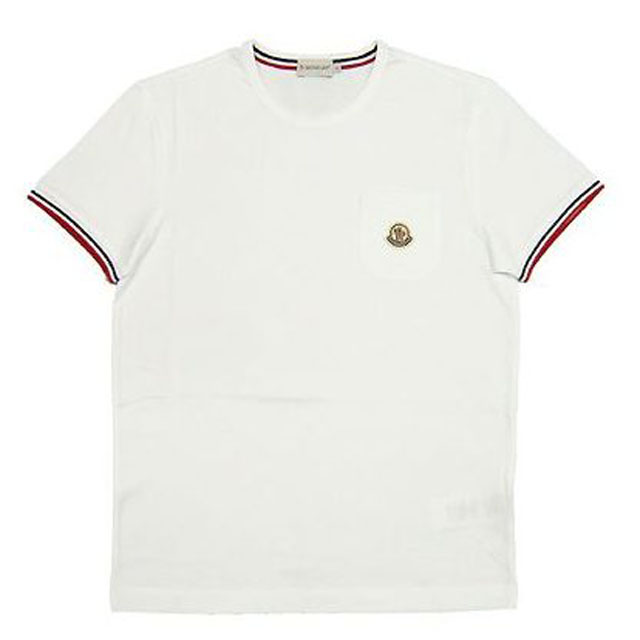 モンクレール[MONCLER] 2010年春夏新作 胸ポケット付クルーネックTシャツ "80183-00" ホワイト