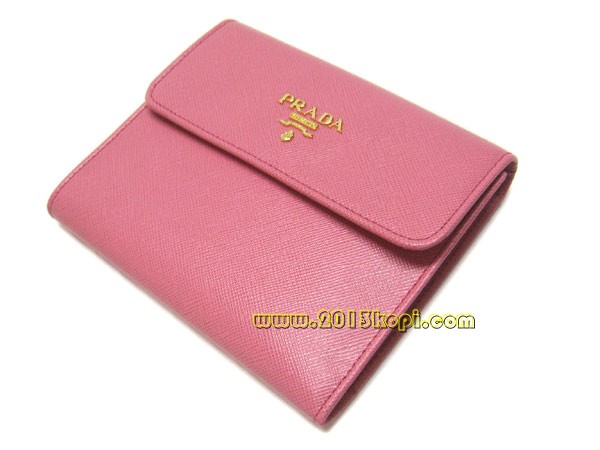 プラダ 財布 三つ折り 1M0170 サッフィアノ メタル ベゴニア（ピンク）