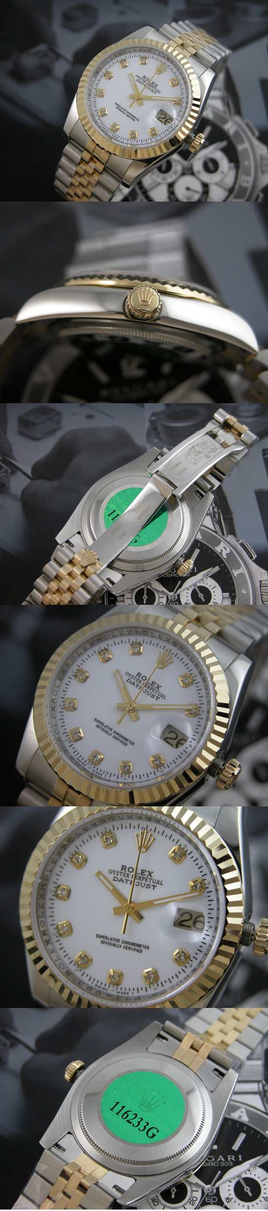 おしゃれなブランド時計がロレックス-デイトジャスト-ROLEX-116233G-136-男性用を提供します.