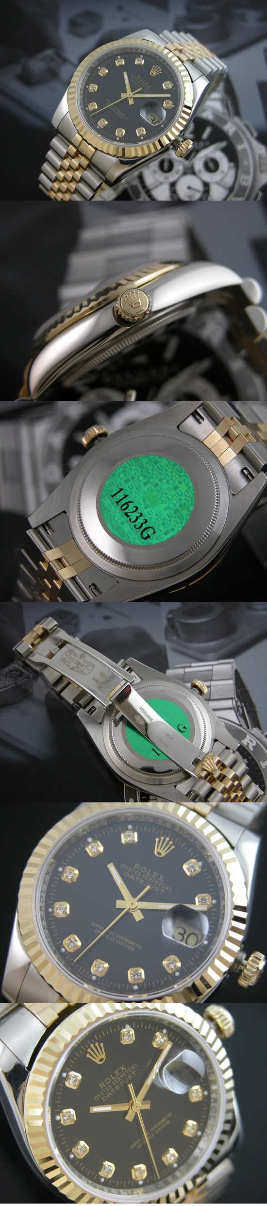 おしゃれなブランド時計がロレックス-デイトジャスト-ROLEX-116233G-137-男性用を提供します.