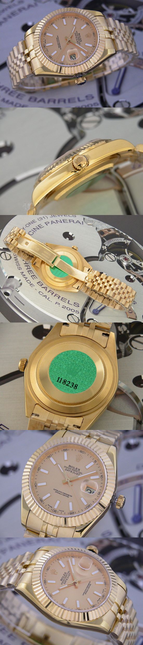 おしゃれなブランド時計がロレックス-デイトジャスト-ROLEX-118238-110-男性用を提供します.